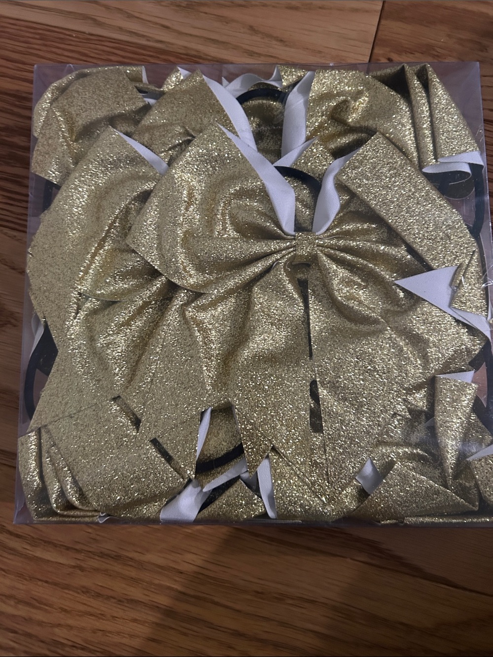 CN 8" Large Glitter Cheer Bows for Cheerleaders with Elastic Hair Ties 16 Pack